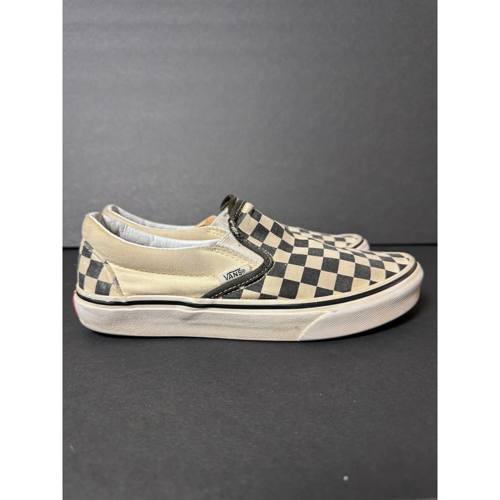 Vans Classic Slip-On Skate Checkerboard Black White Sneakers Mens 5.5 Womens 7.0